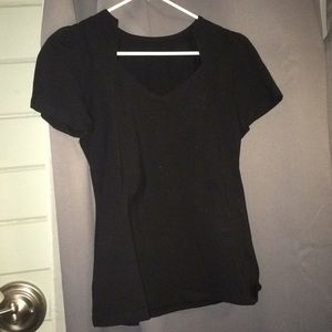 Black t shirt with unique neckline